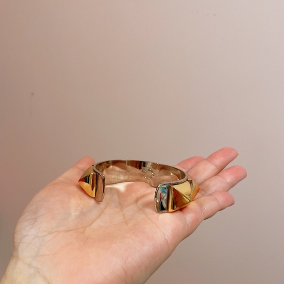 Chunky silver and gold cuff bracelet - Picture 4 of 4